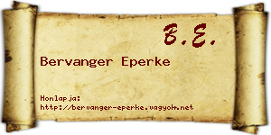 Bervanger Eperke névjegykártya
